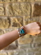 Alvord Turquoise + Apple Coral Cactus Cuff Bracelet - Horseshoe J & Co.