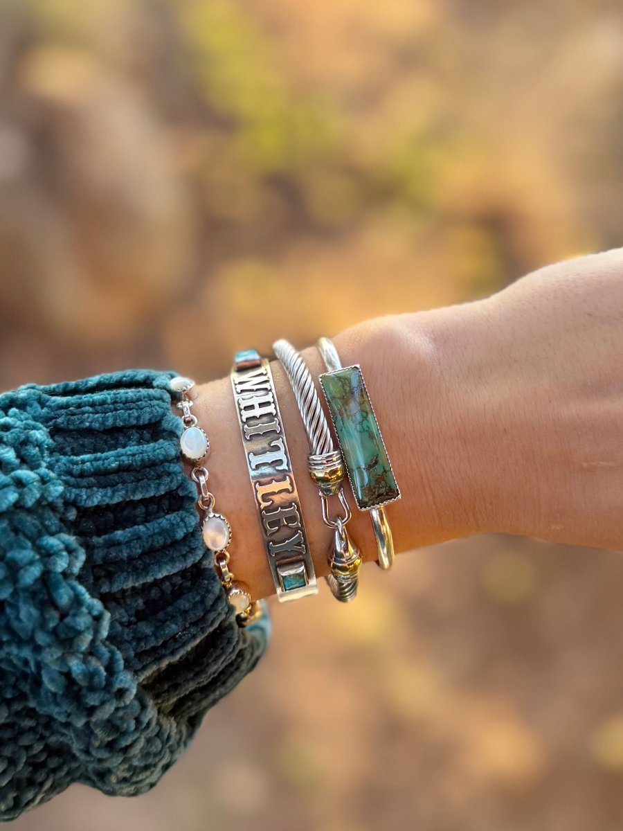 Anthem Horizontal Turquoise Cuff Bracelets - Horseshoe J & Co.
