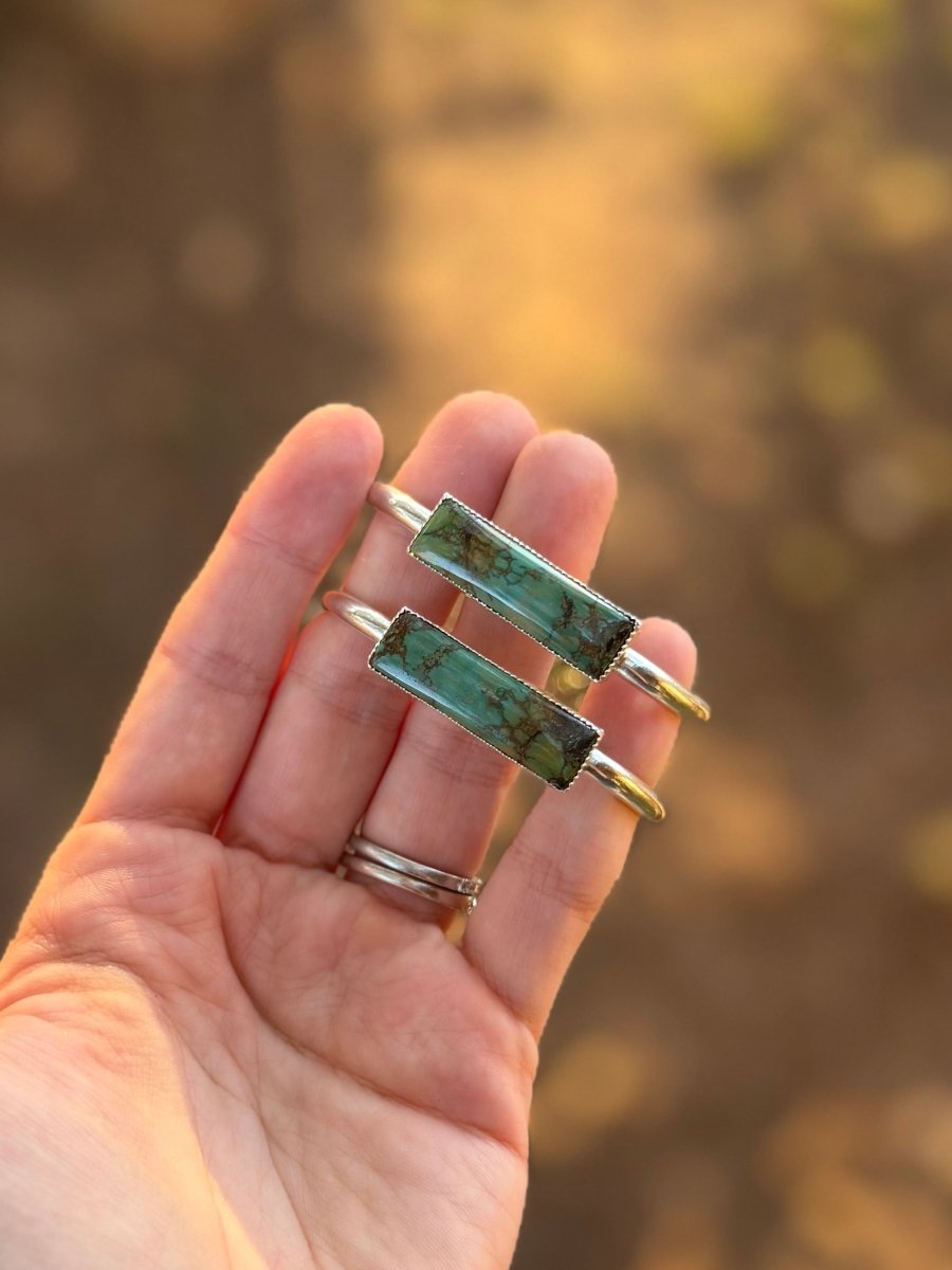 Anthem Horizontal Turquoise Cuff Bracelets - Horseshoe J & Co.