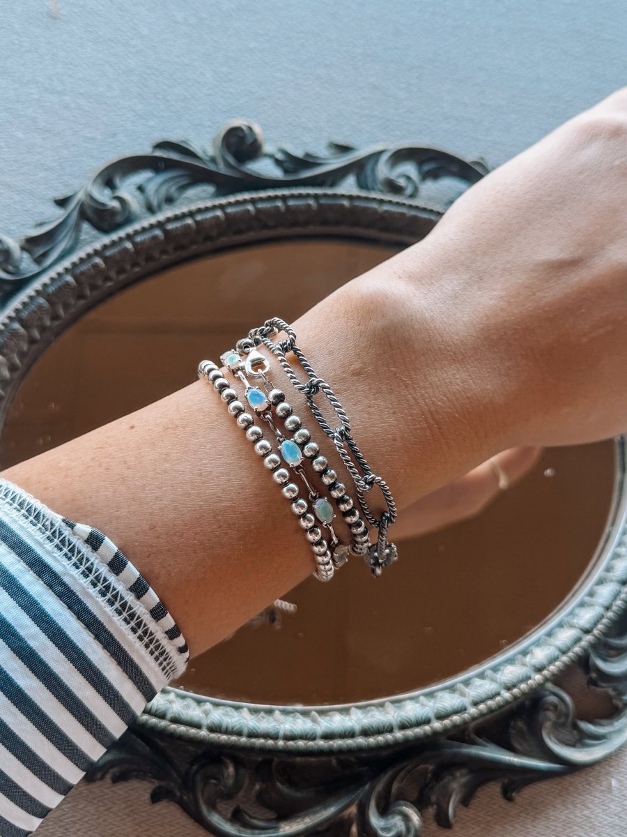 Aspen Silver Rope Chain Bracelet - Horseshoe J & Co.