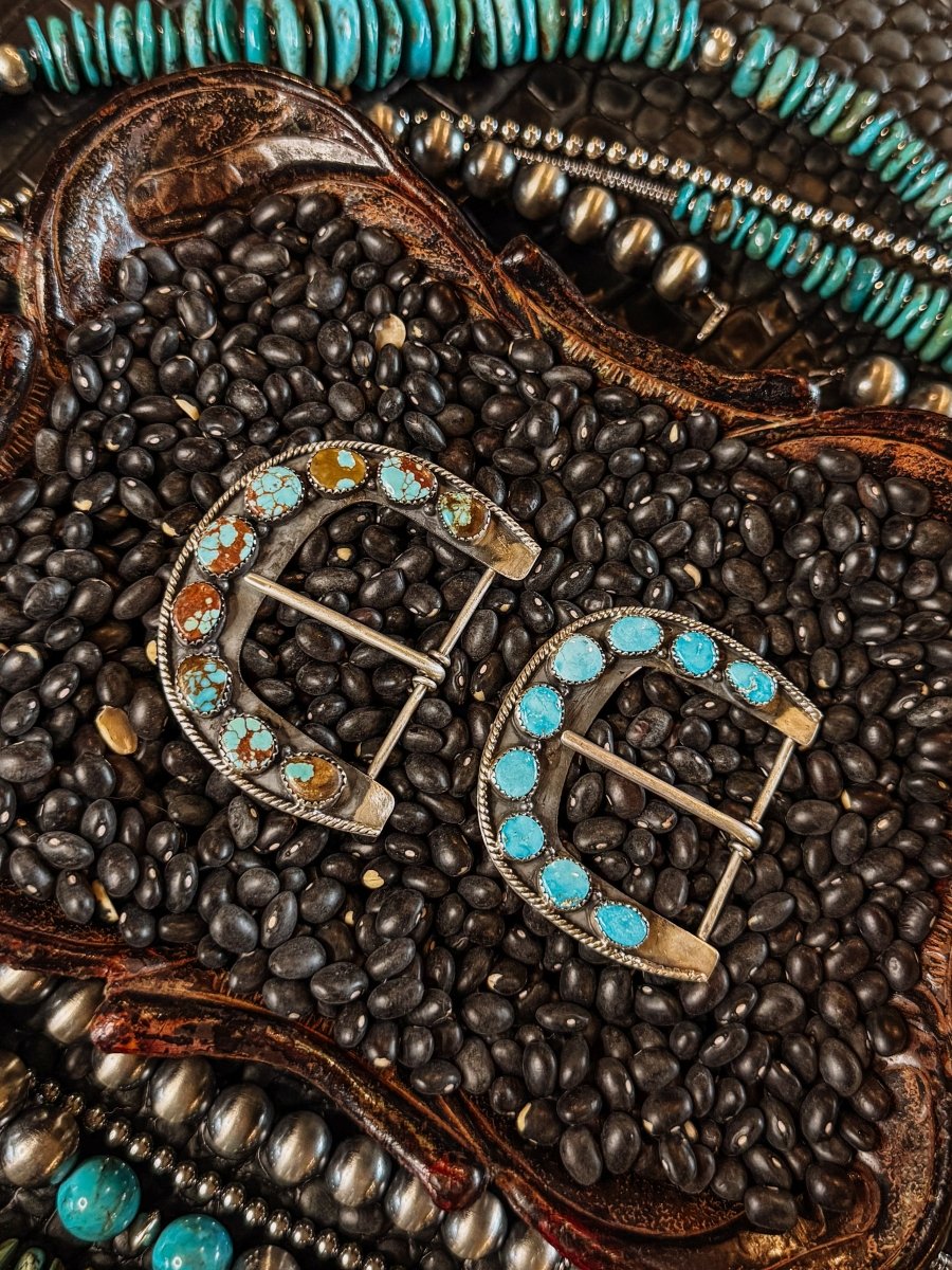 Barn Sour Turquoise Belt Buckle - Horseshoe J & Co.