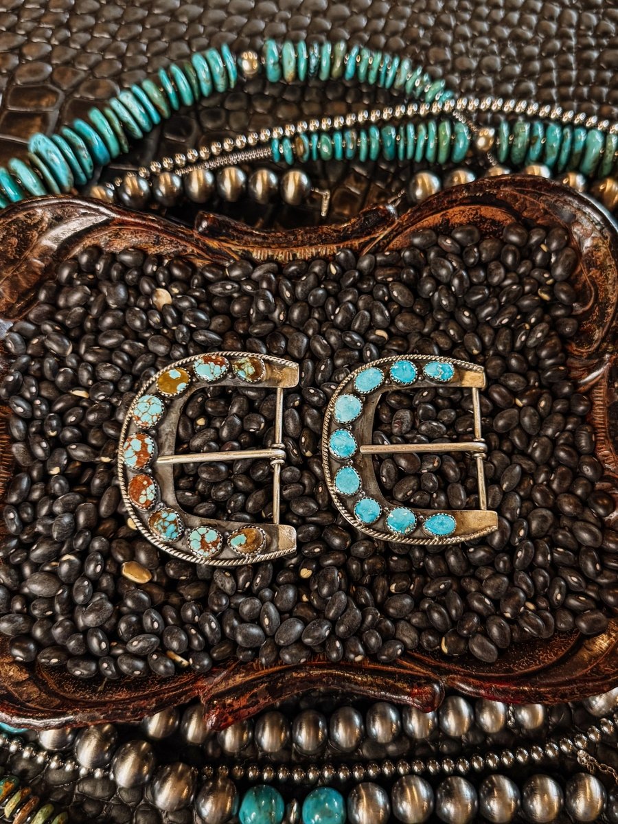 Barn Sour Turquoise Belt Buckle - Horseshoe J & Co.