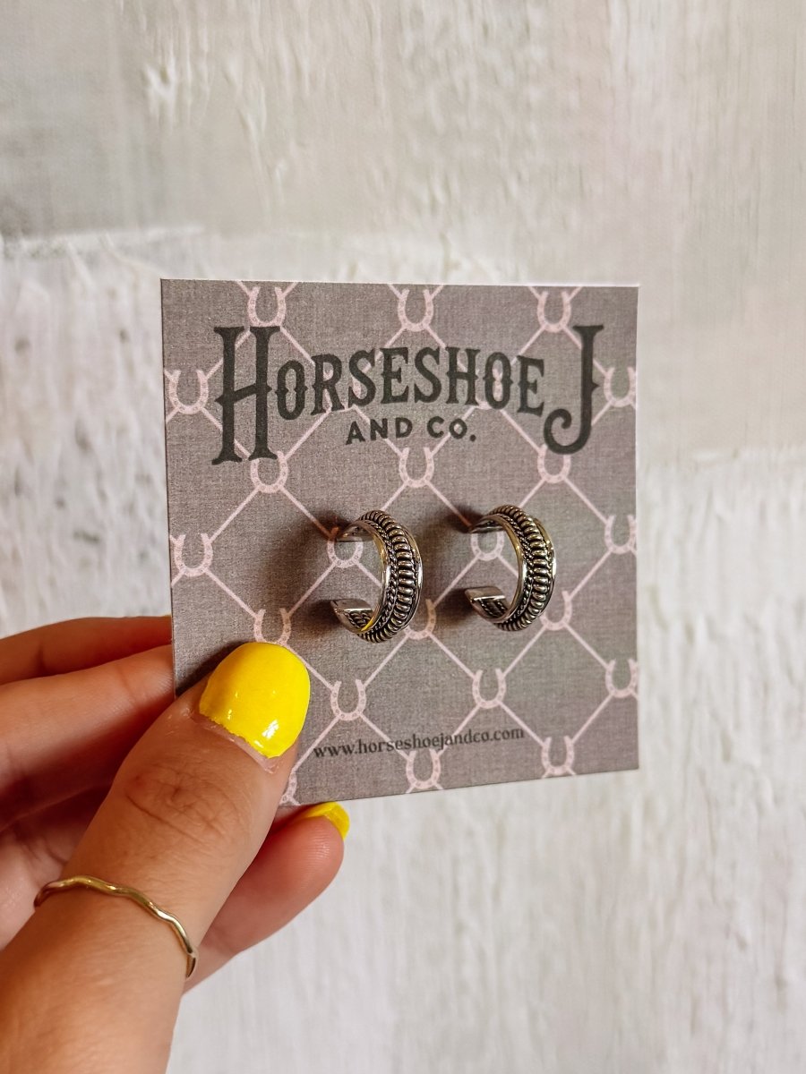 Basin Silver Hoops - Horseshoe J & Co.
