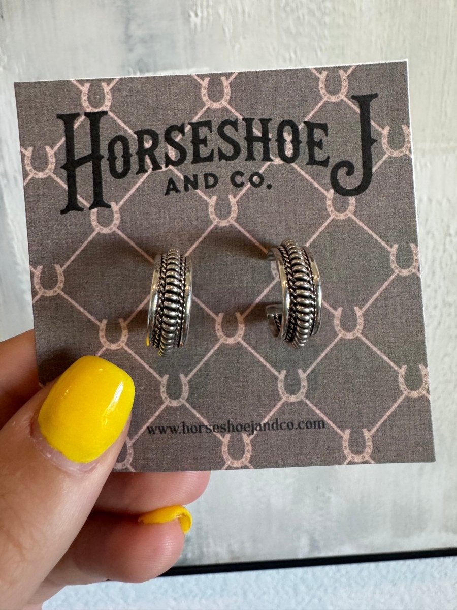 Basin Silver Hoops - Horseshoe J & Co.