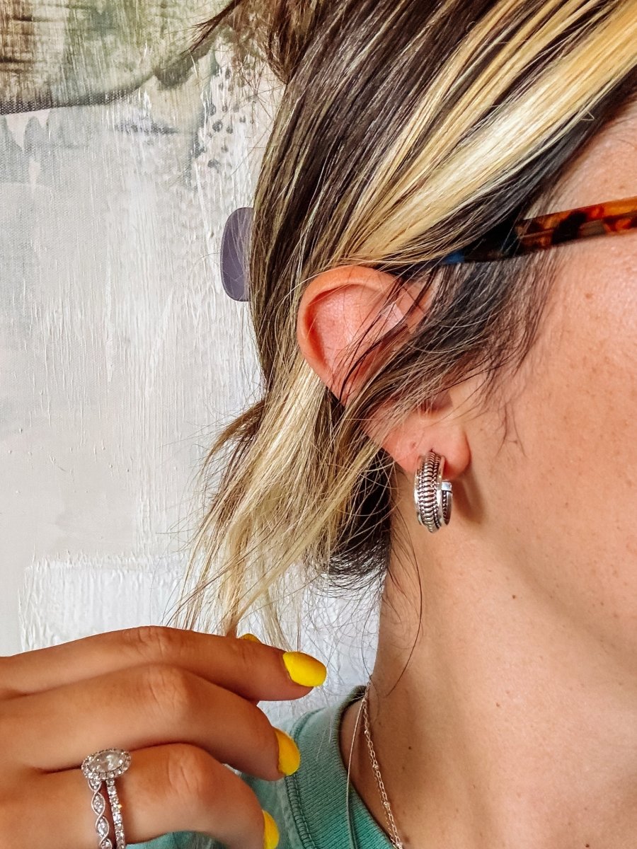 Basin Silver Hoops - Horseshoe J & Co.