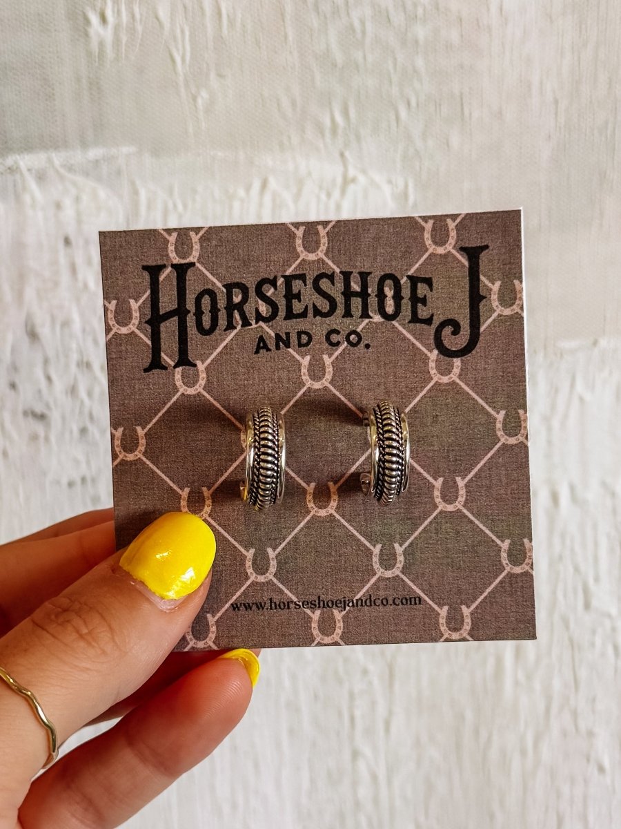 Basin Silver Hoops - Horseshoe J & Co.