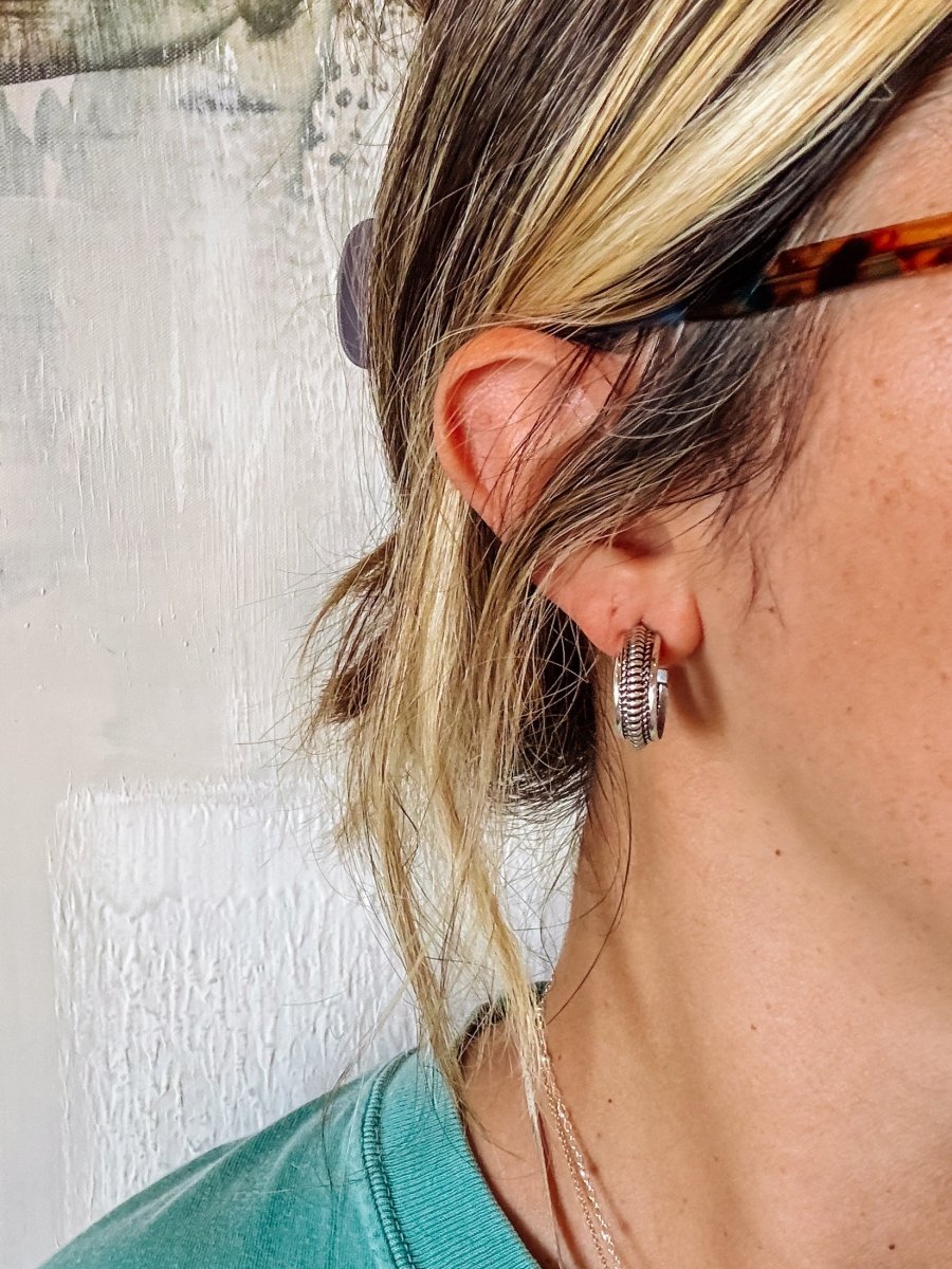 Basin Silver Hoops - Horseshoe J & Co.