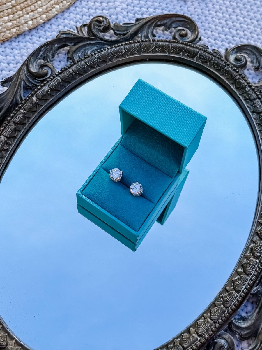 Biddle 8mm Round Solitaire Stud Earrings - Horseshoe J & Co.