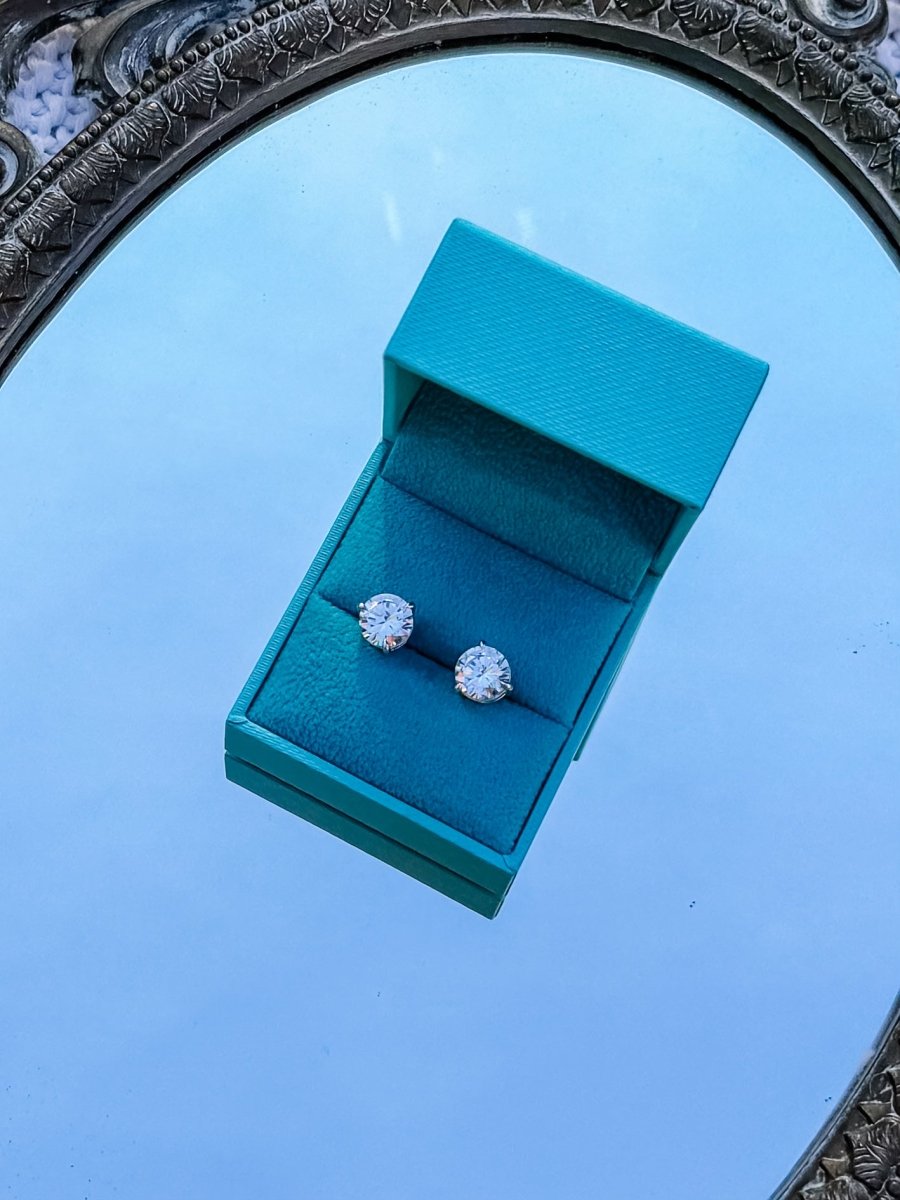 Biddle 8mm Round Solitaire Stud Earrings - Horseshoe J & Co.
