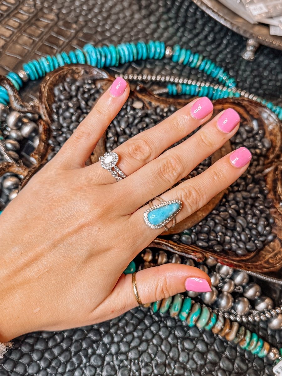 Blue Skies Larimar Rings - Horseshoe J & Co.