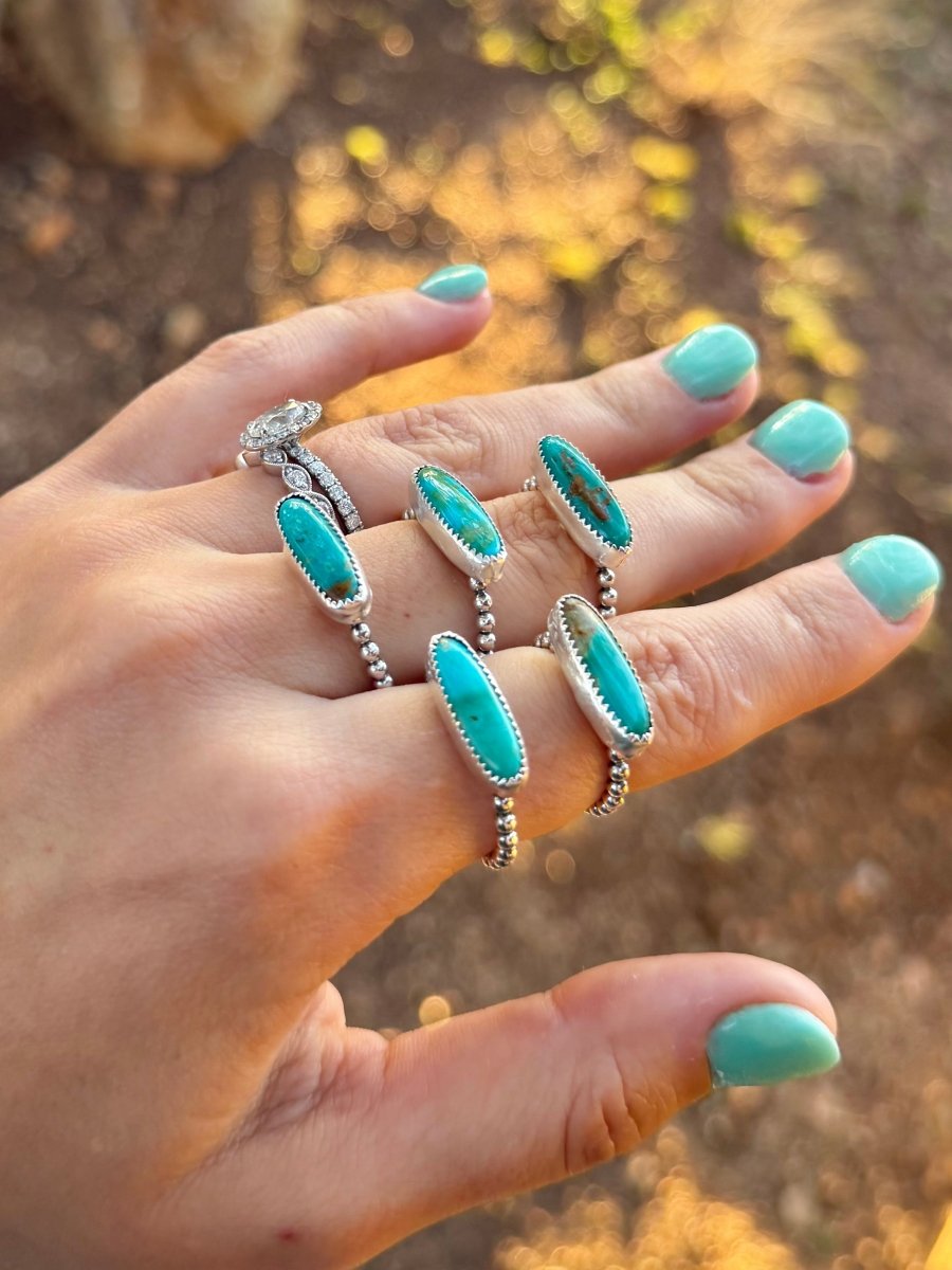 Bouse Royston Turquoise Horizontal Rings - Horseshoe J & Co.