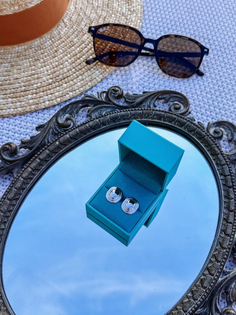 Busby Oval Stud Earrings - Horseshoe J & Co.