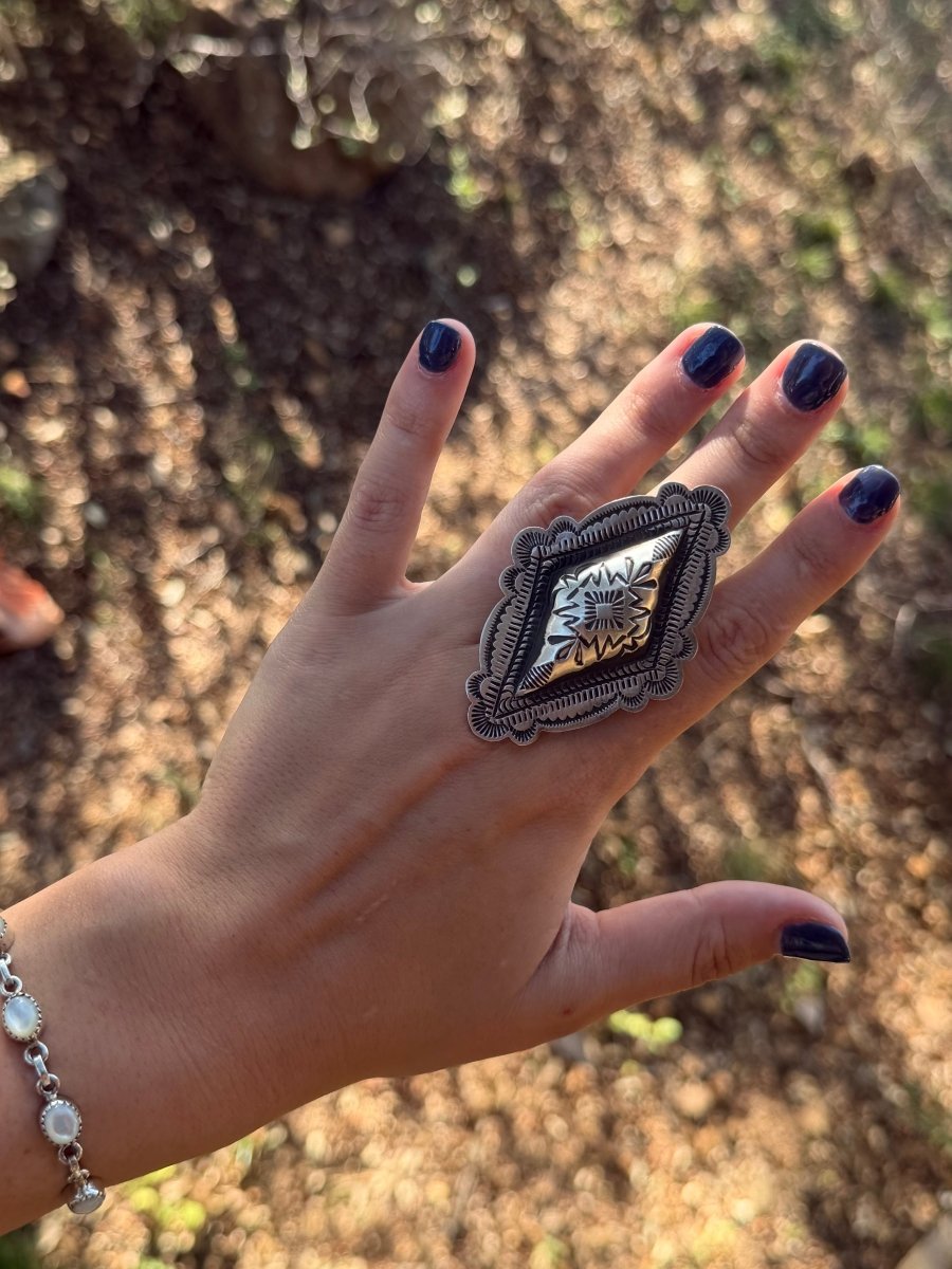 Cascade Concho Adjustable Ring - Horseshoe J & Co.