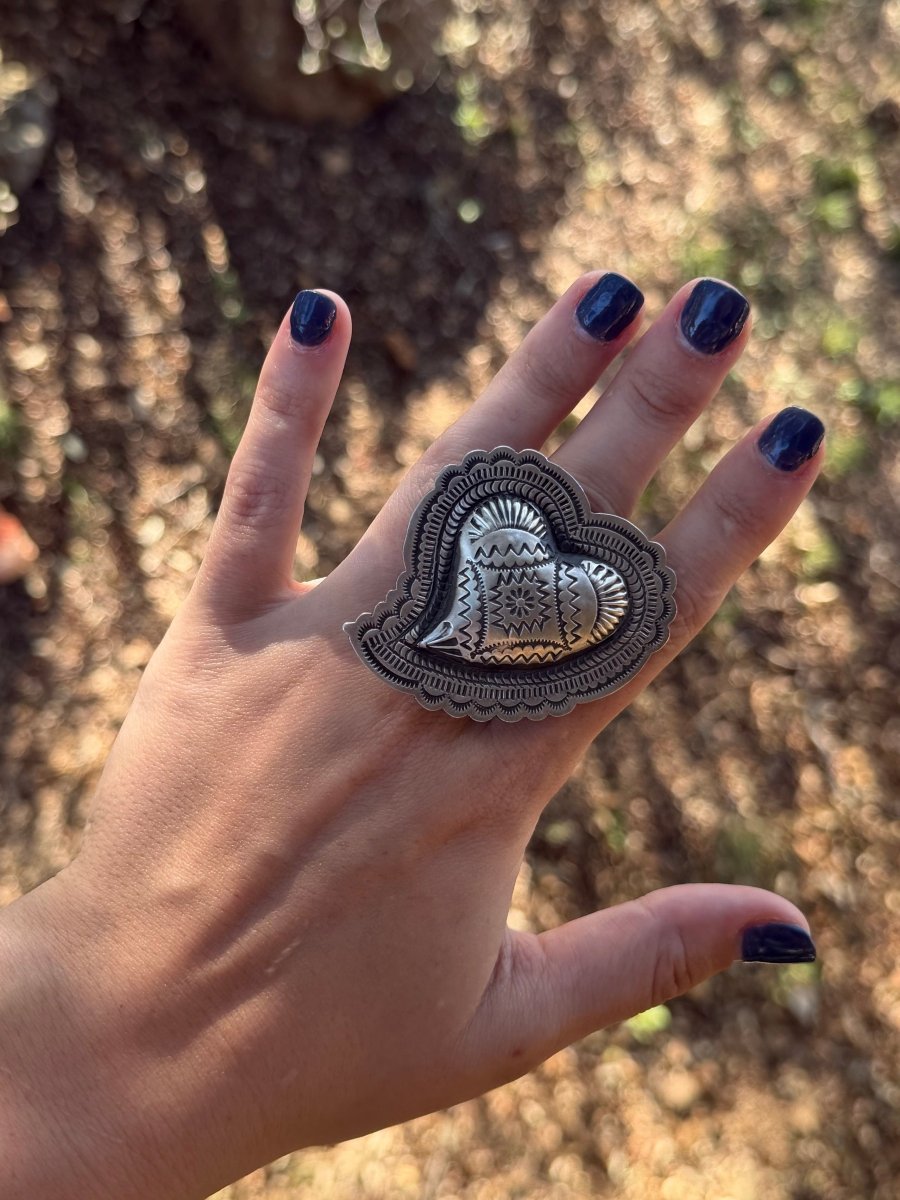 Cascade Concho Adjustable Ring - Horseshoe J & Co.