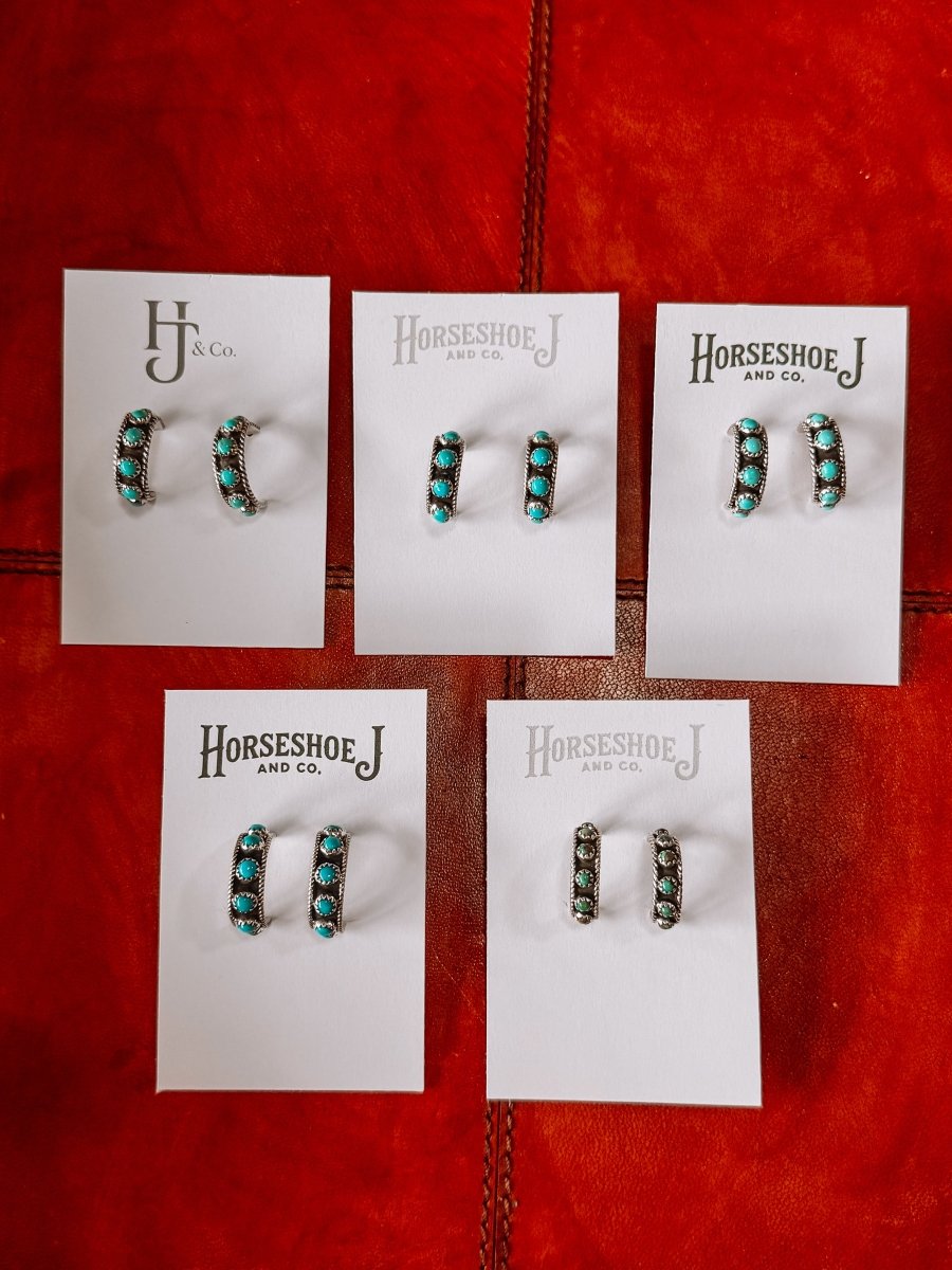 Charco Turquoise Hoop Earrings - Horseshoe J & Co.