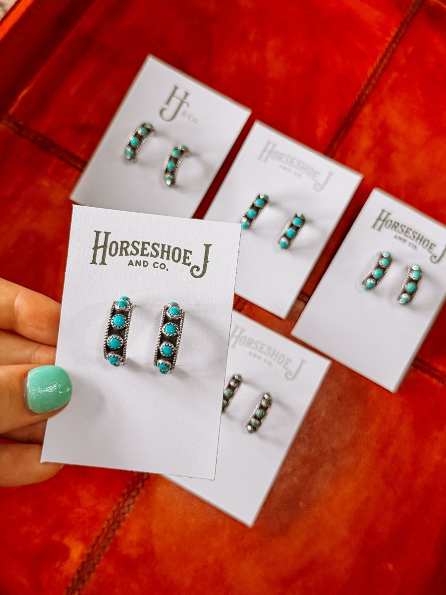 Charco Turquoise Hoop Earrings - Horseshoe J & Co.