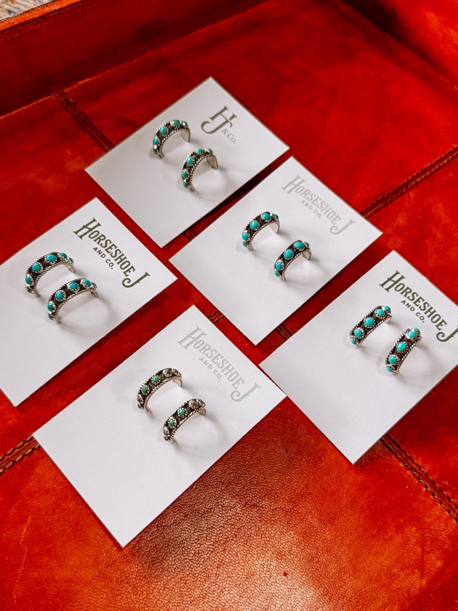 Charco Turquoise Hoop Earrings - Horseshoe J & Co.