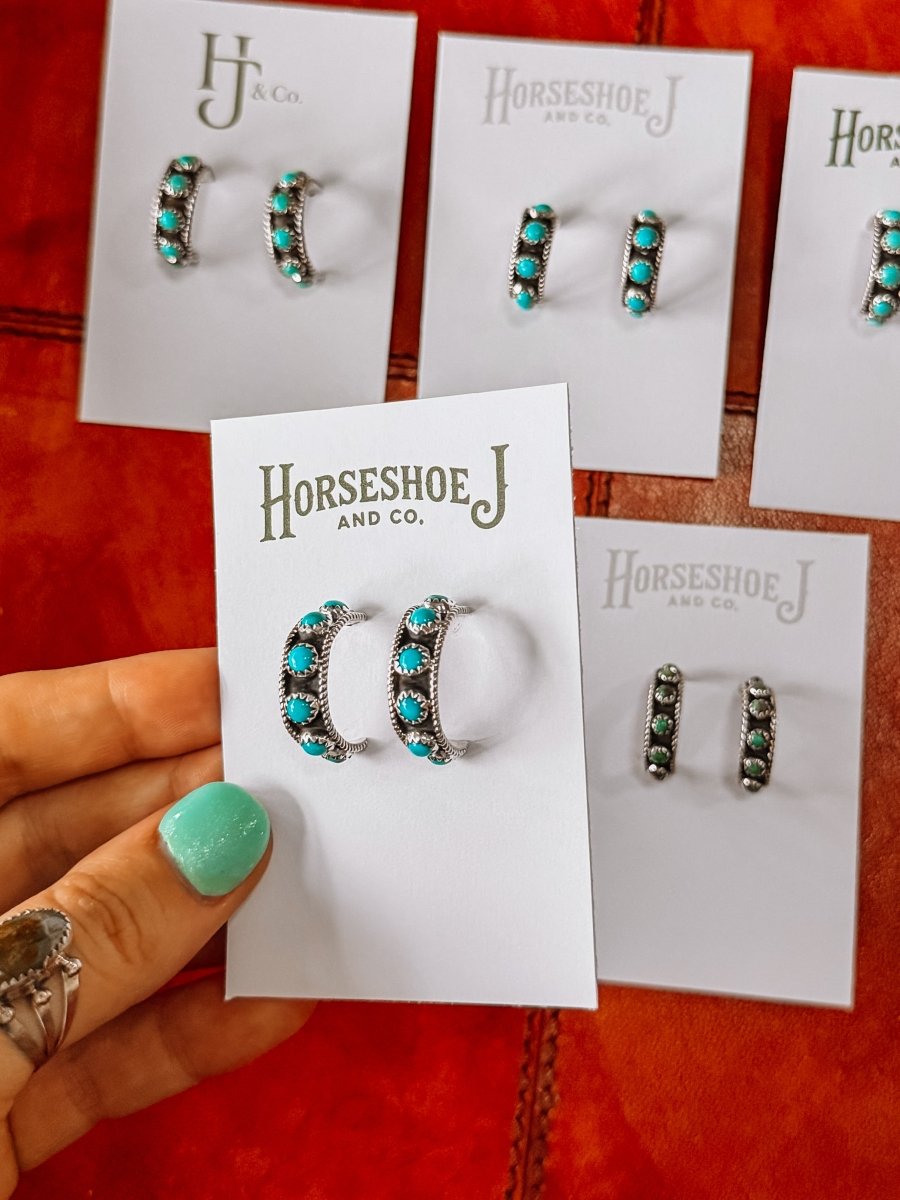 Charco Turquoise Hoop Earrings - Horseshoe J & Co.
