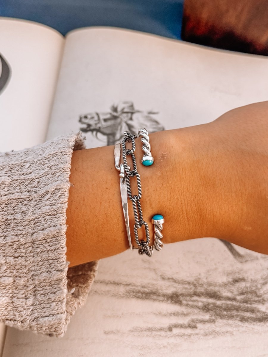 Cheraw Turquoise Twist Cuff - Horseshoe J & Co.