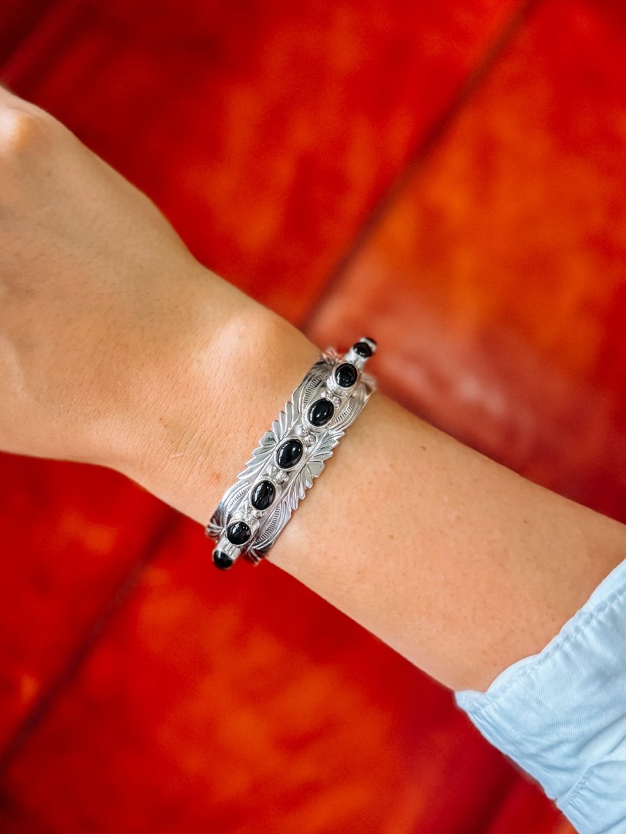 Cochise Black Onyx Cuff Bracelet - Horseshoe J & Co.