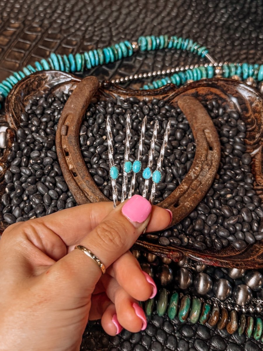 Cowboy Toothpicks with Turquoise - Horseshoe J & Co.