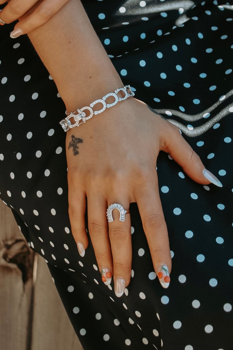 Cowgirl Luxe Baguette Horseshoe Ring - Horseshoe J & Co.
