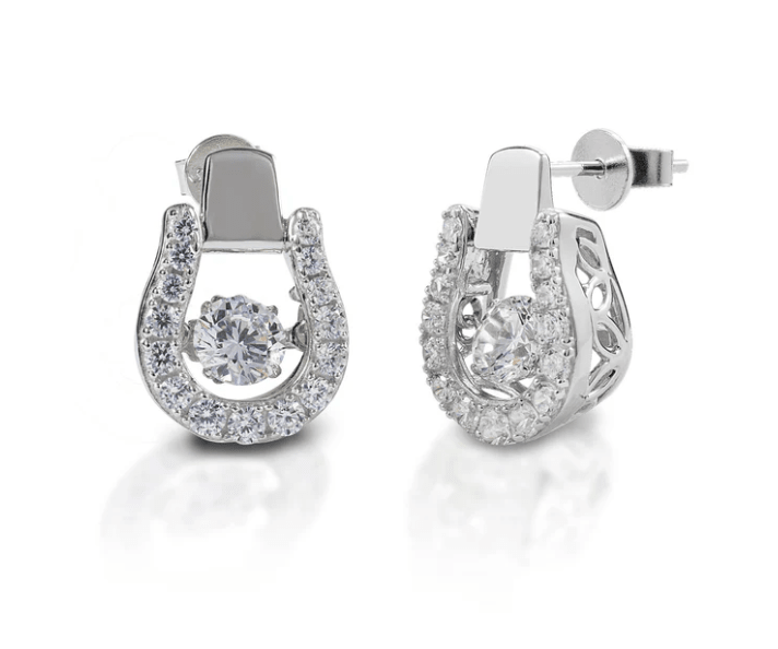 Cowgirl Luxe Dancing Stone Stirrup Earrings - Horseshoe J & Co.