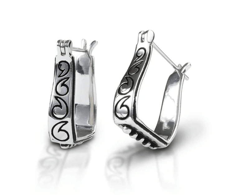 Cowgirl Luxe Engraved Stirrup Earrings - Horseshoe J & Co.