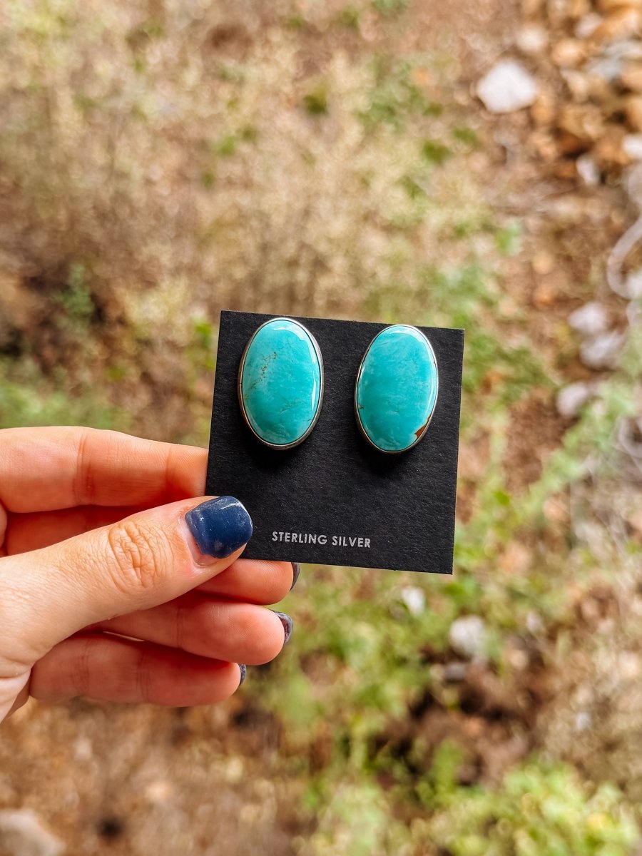 Crump Turquoise Studs - Horseshoe J & Co.