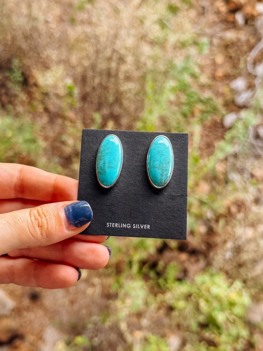 Crump Turquoise Studs - Horseshoe J & Co.