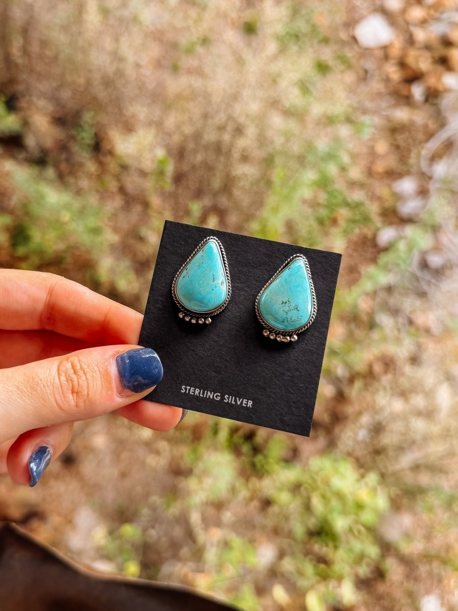 Crump Turquoise Studs - Horseshoe J & Co.