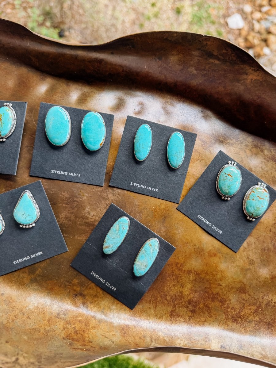 Crump Turquoise Studs - Horseshoe J & Co.