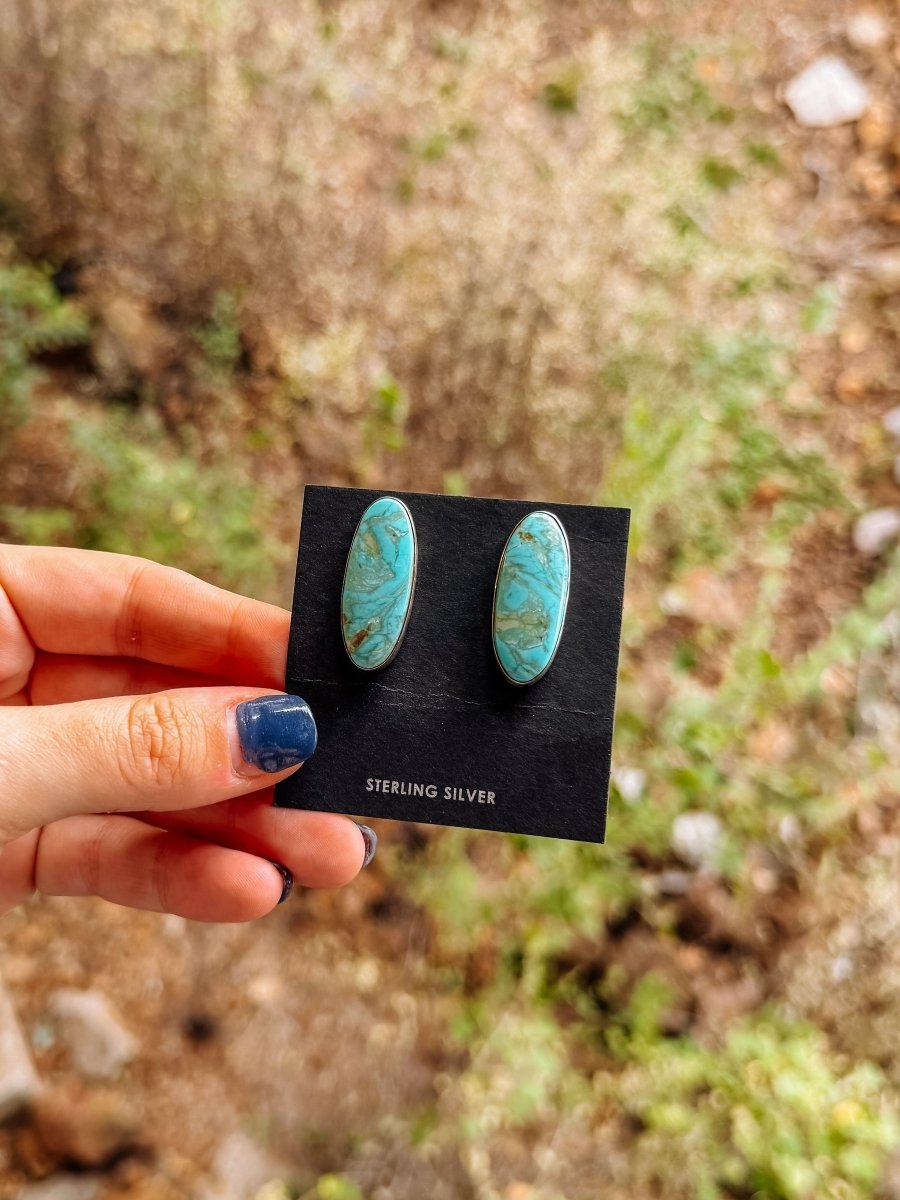 Crump Turquoise Studs - Horseshoe J & Co.