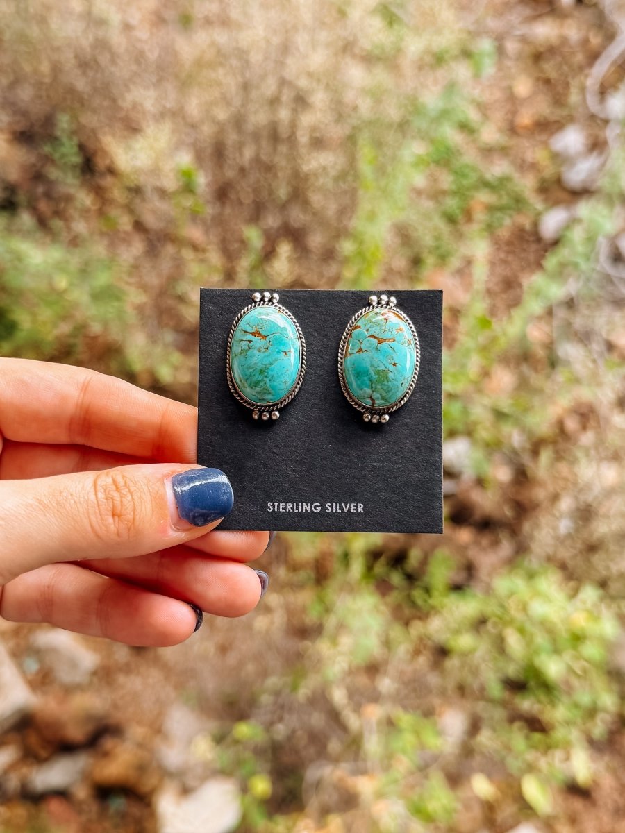 Crump Turquoise Studs - Horseshoe J & Co.