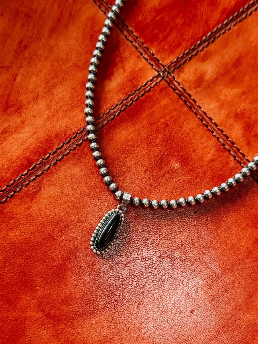 Cutter Black Onyx Necklace Pendant - Horseshoe J & Co.