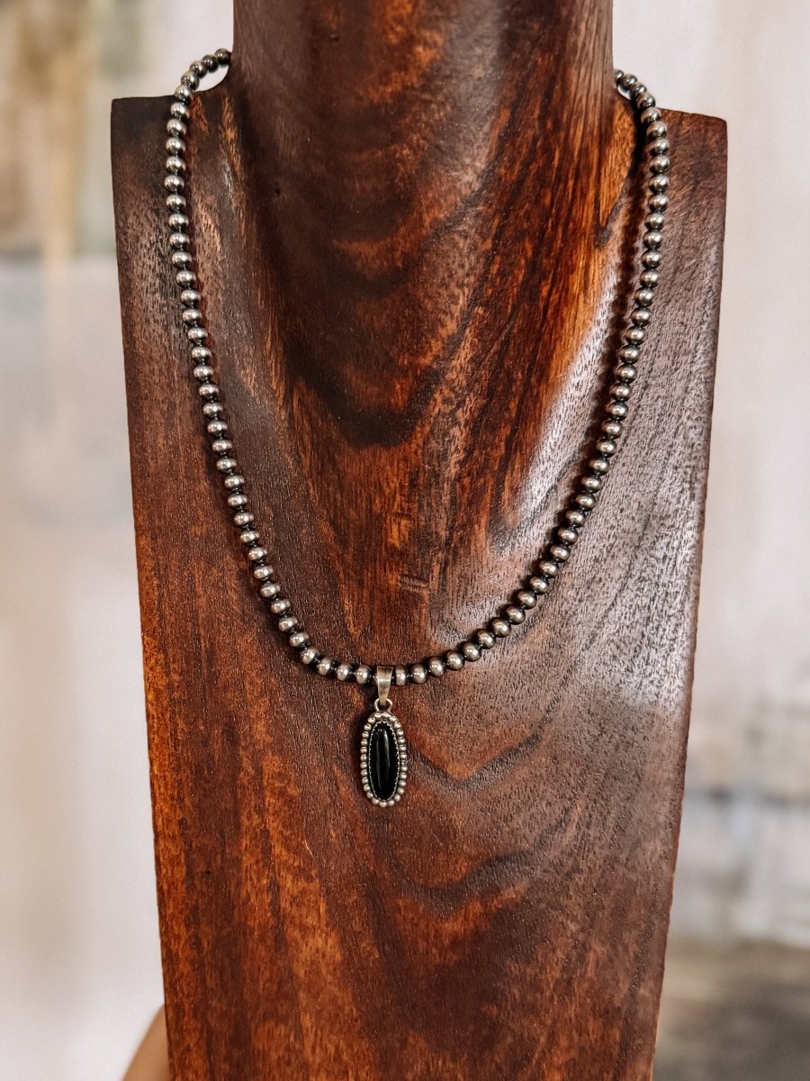 Cutter Black Onyx Necklace Pendant - Horseshoe J & Co.