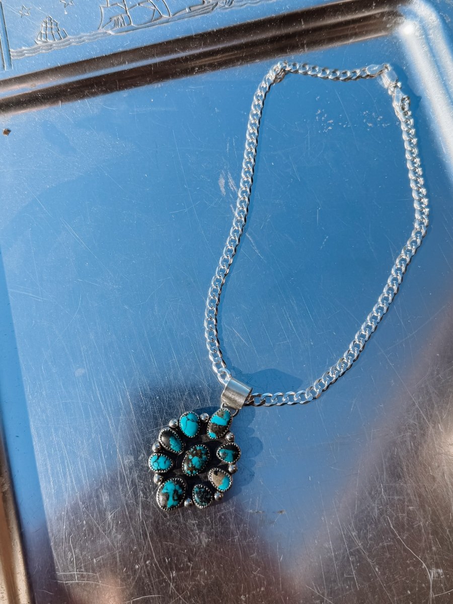 Dandridge Turquoise Cluster Necklace - Horseshoe J & Co.