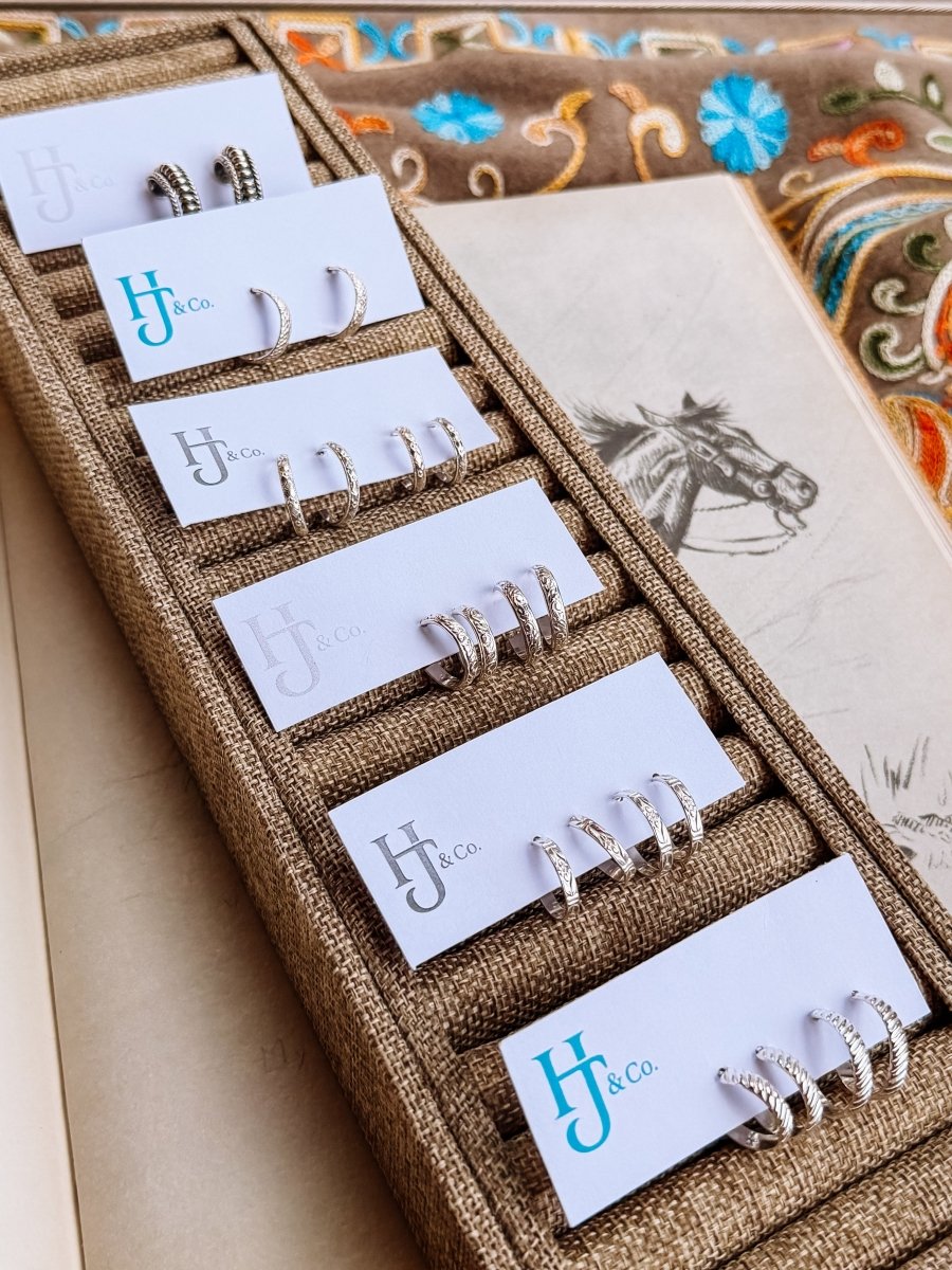 Darby Striped Hoop Earrings - Horseshoe J & Co.