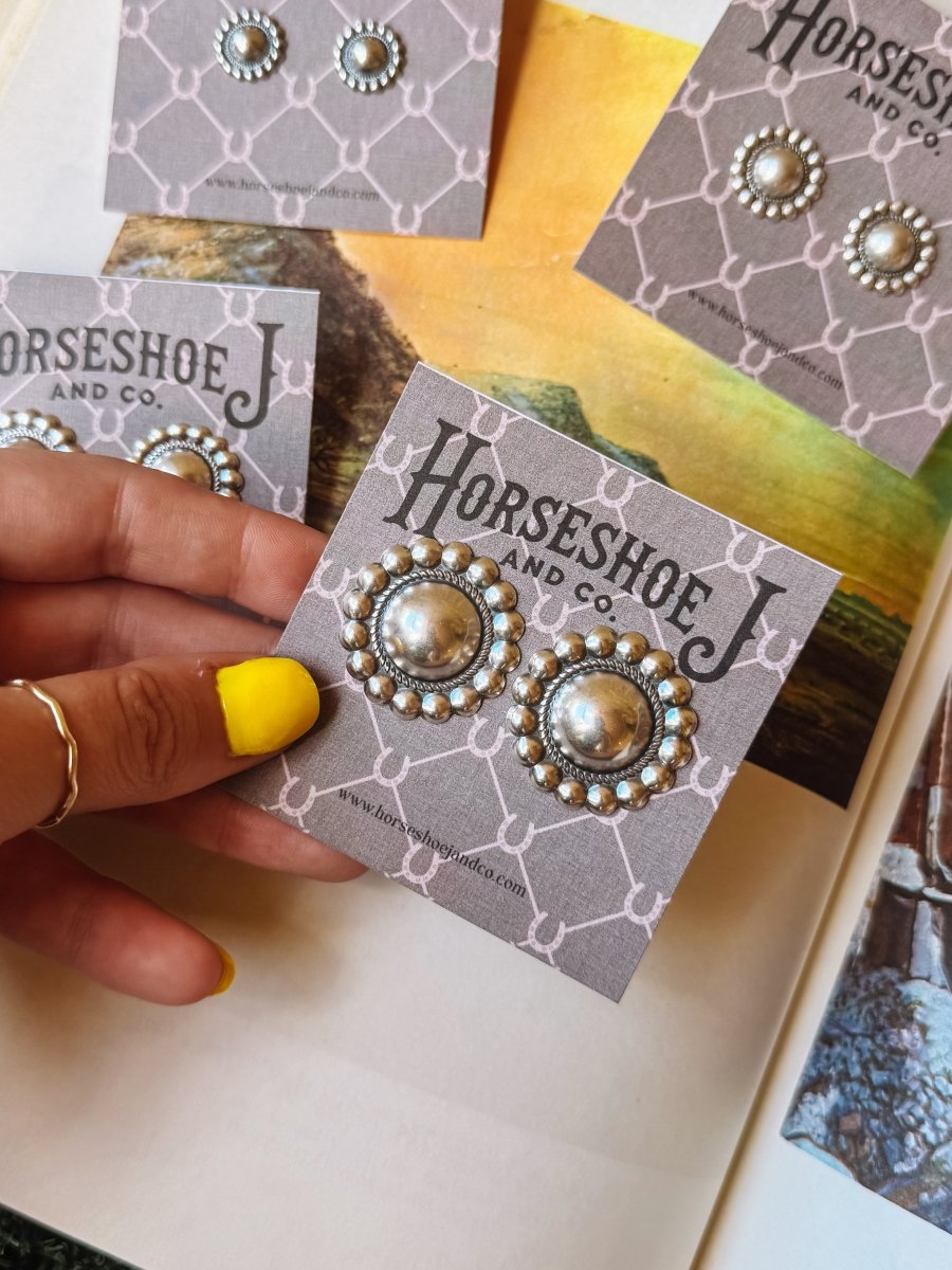 Dover Silver Earrings - X Large - Horseshoe J & Co.