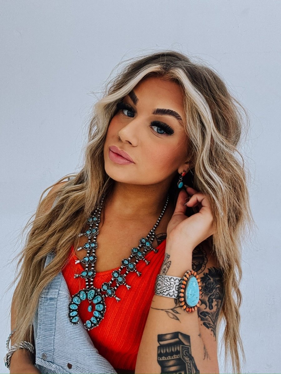 Elkton Turquoise Squash Necklace + Earring Set - Horseshoe J & Co.