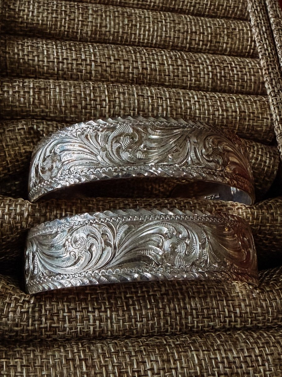 Eloy Western Scroll Silver Cuff Bracelet - Horseshoe J & Co.