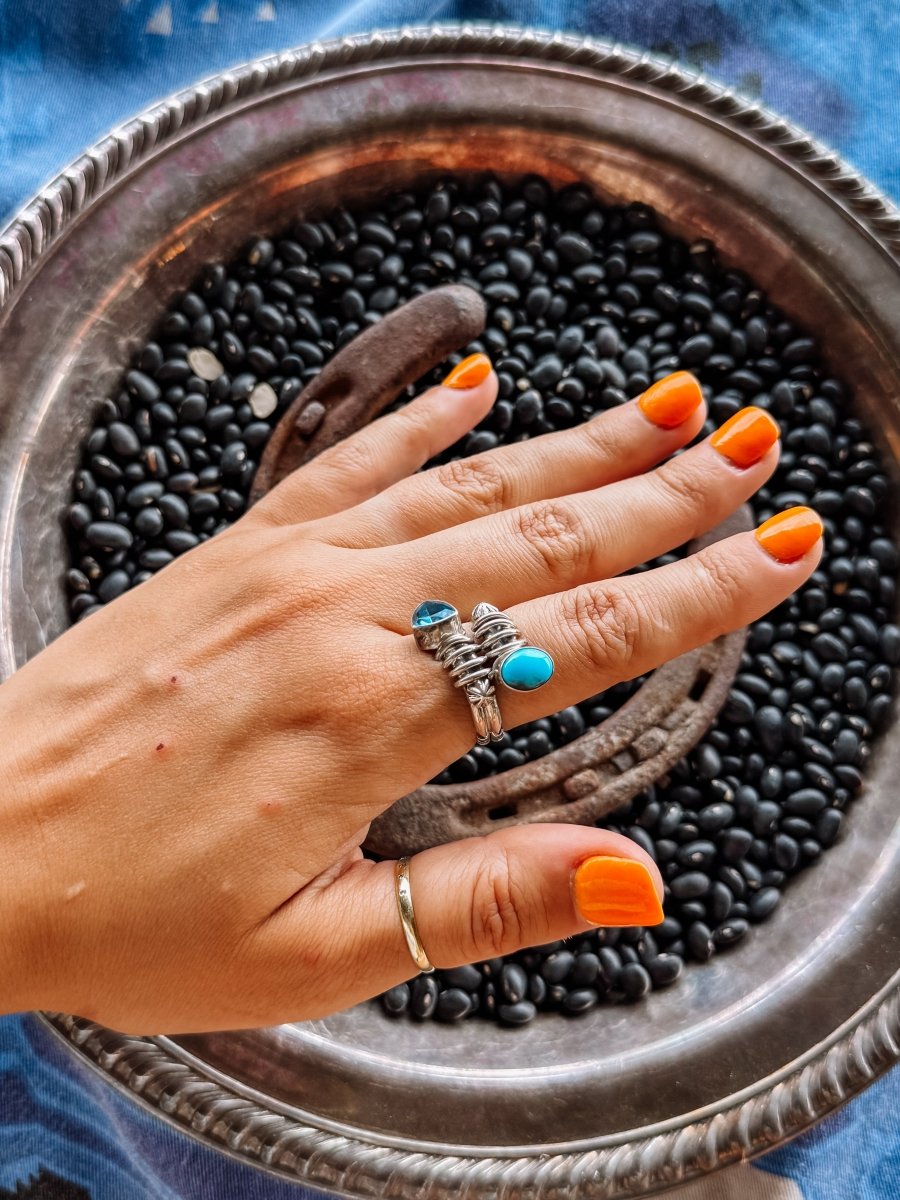 Fice Turquoise + Topaz Ring - Horseshoe J & Co.