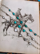 Flathead 7 Stone Turquoise/White Buffalo Necklace - Horseshoe J & Co.