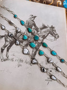 Flathead 7 Stone Turquoise/White Buffalo Necklace - Horseshoe J & Co.
