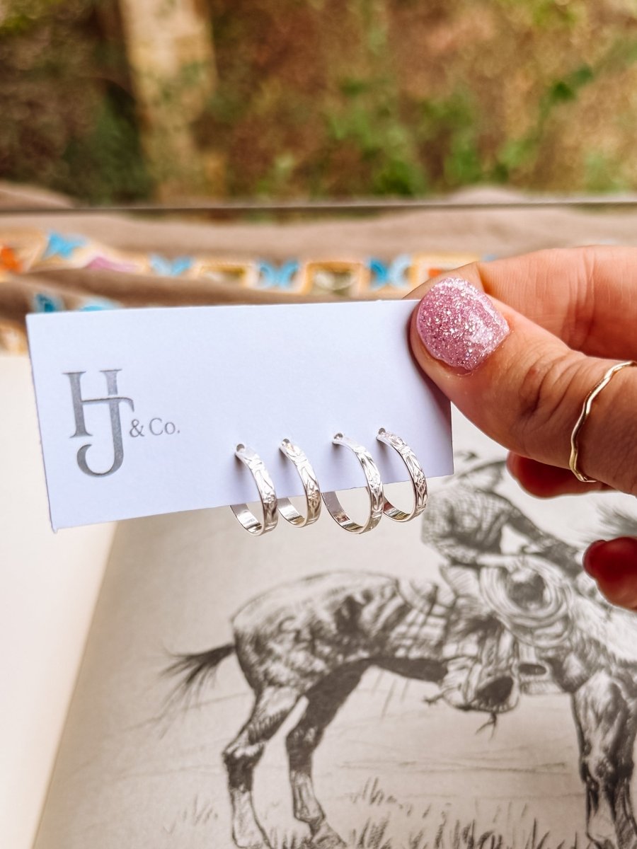 Flaxville Floral Stud Hoops - Horseshoe J & Co.