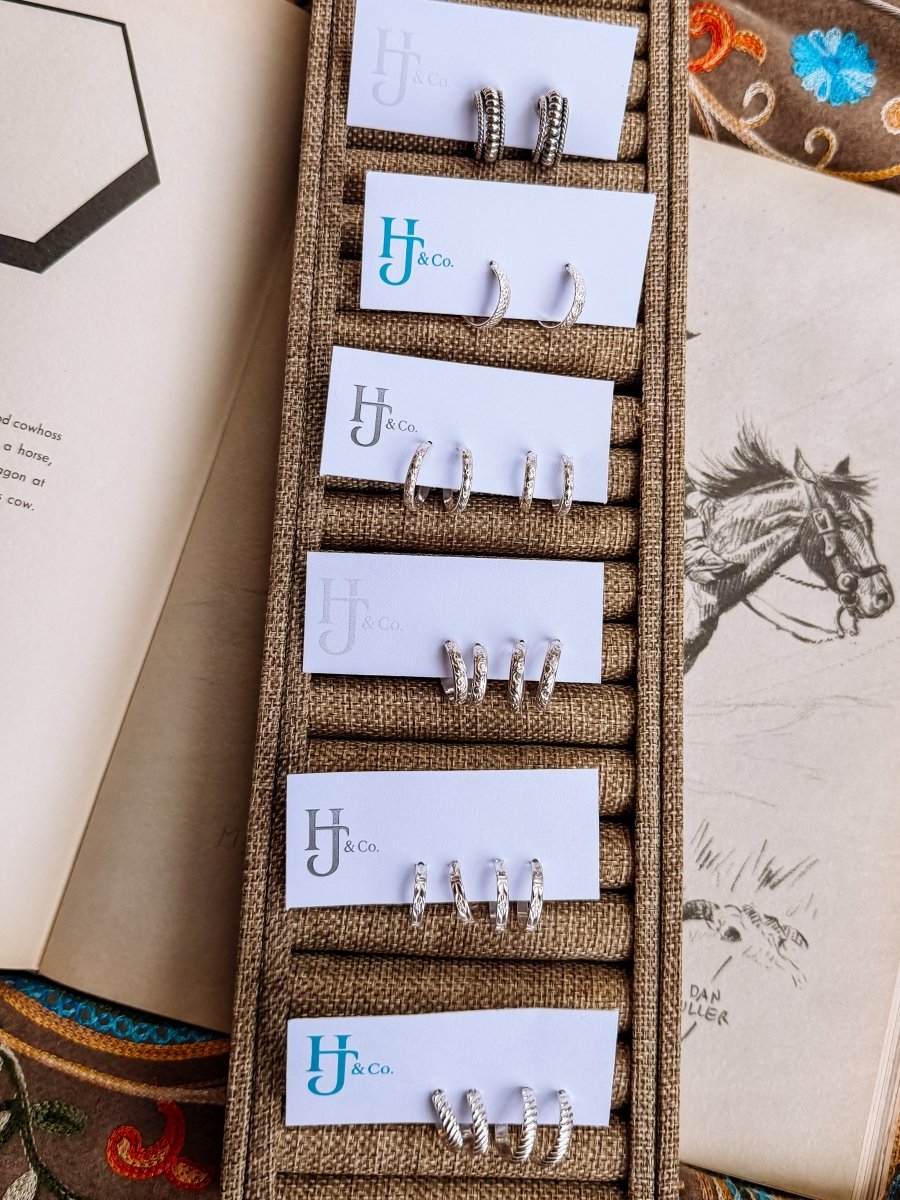 Flaxville Floral Stud Hoops - Horseshoe J & Co.