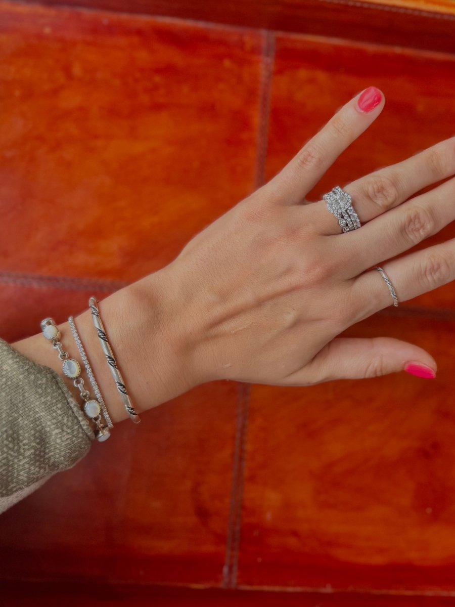 Fowler Silver Twist Ring Band - Horseshoe J & Co.