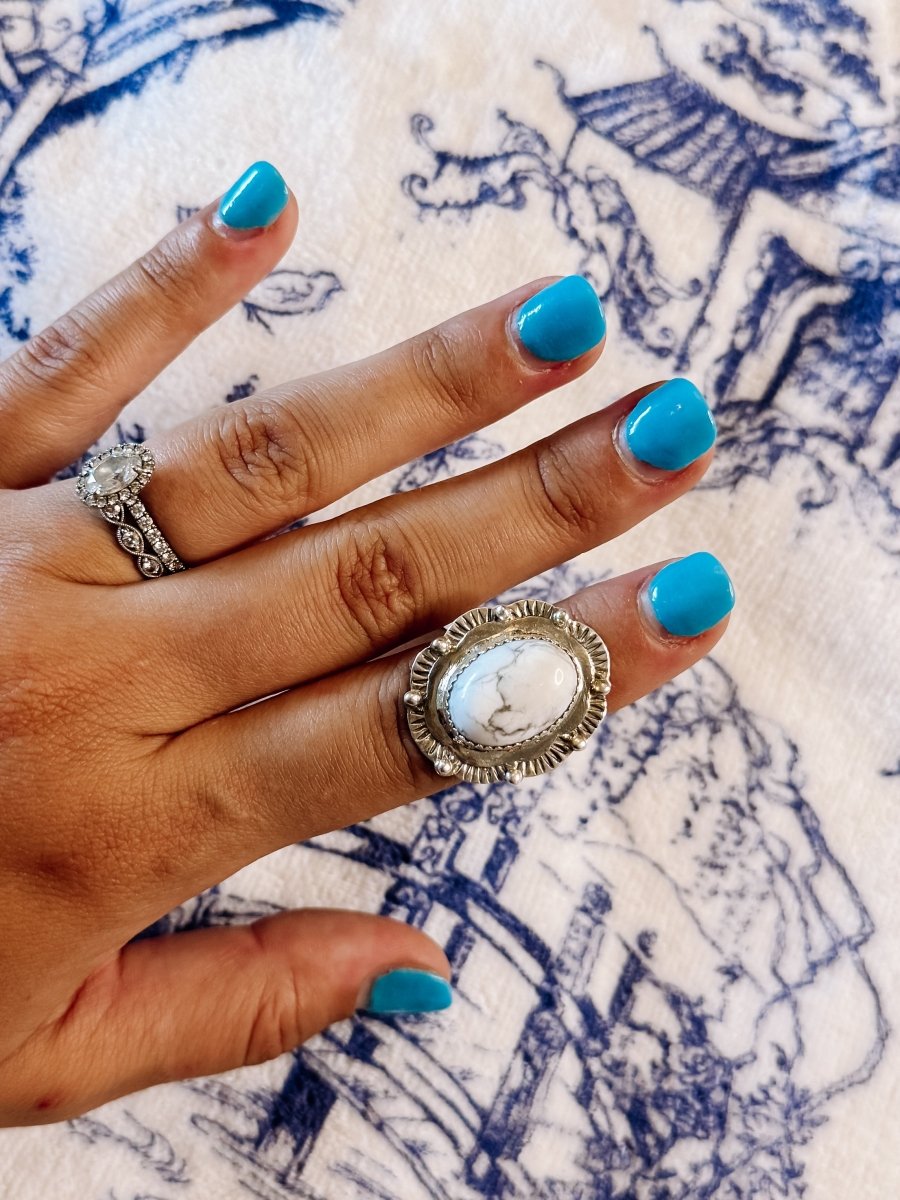 Freer Howlite Ring - ring - Horseshoe J & Co.