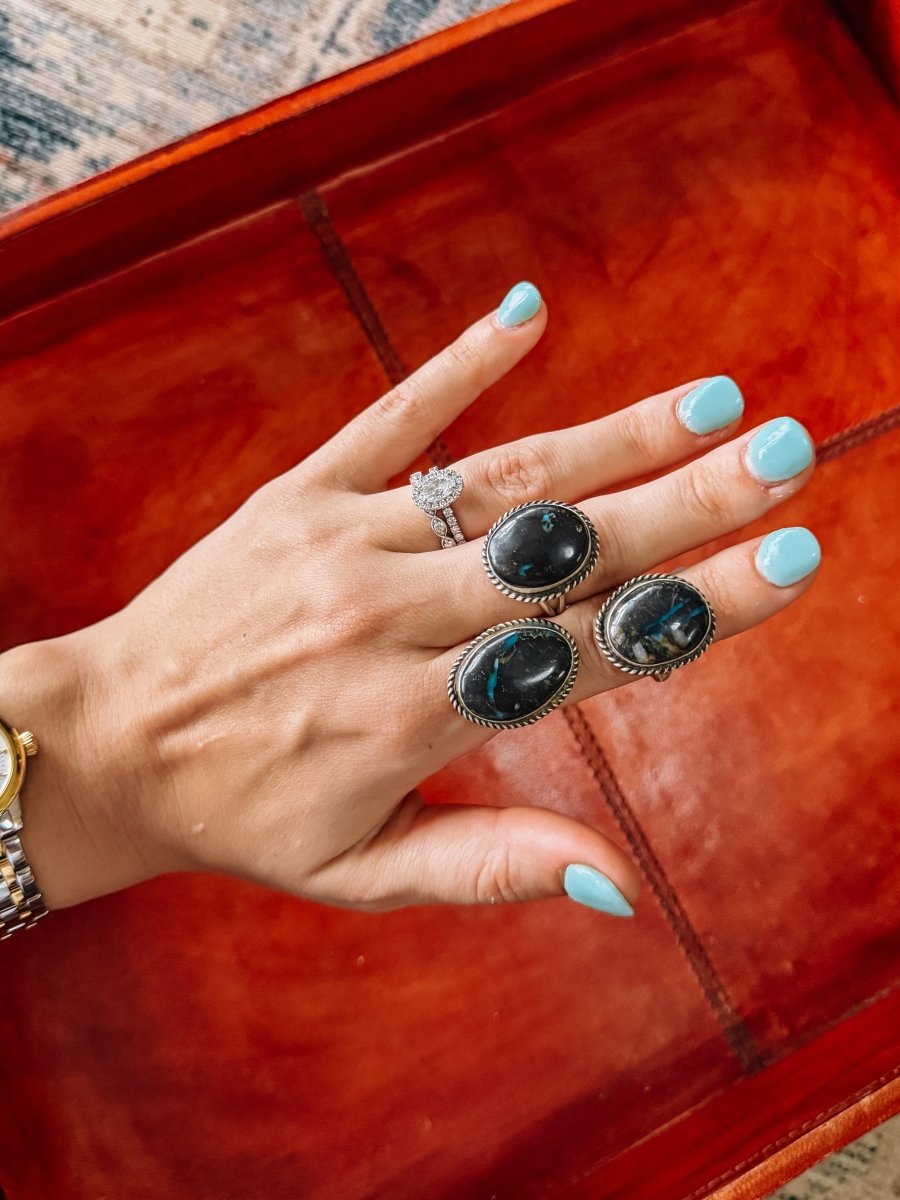 Gadsden Blue Moon Turquoise Adjustable Ring - Horseshoe J & Co.
