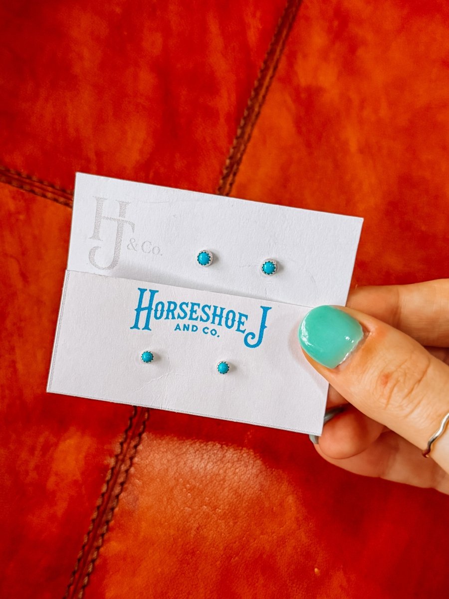 Gila Mini Turquoise Stud Earrings - Horseshoe J & Co.